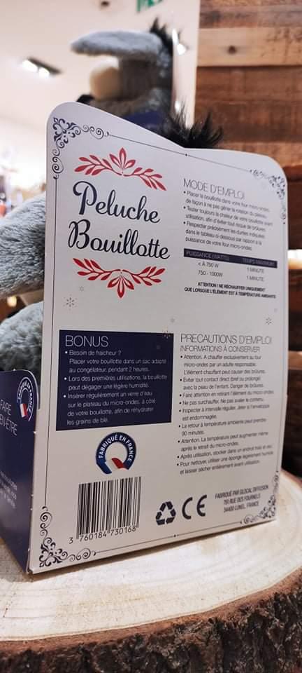 Bouillotte Peluche Ane fabriquee en France 